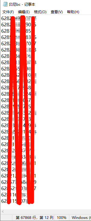 印尼一手BC撞库67868条精准数据